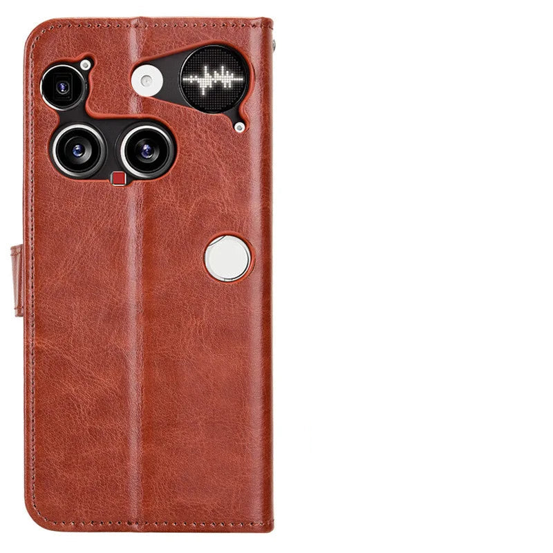 Nothing Phone 3 Protective Leather Wallet Case with Kickstand