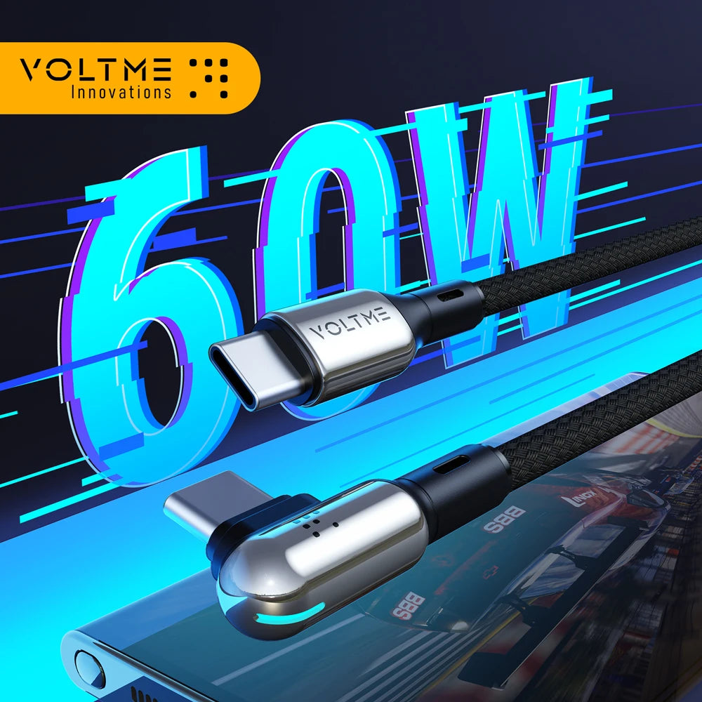 VOLTME 60W Nylon Braided USB-C to USB-C Charger Cable
