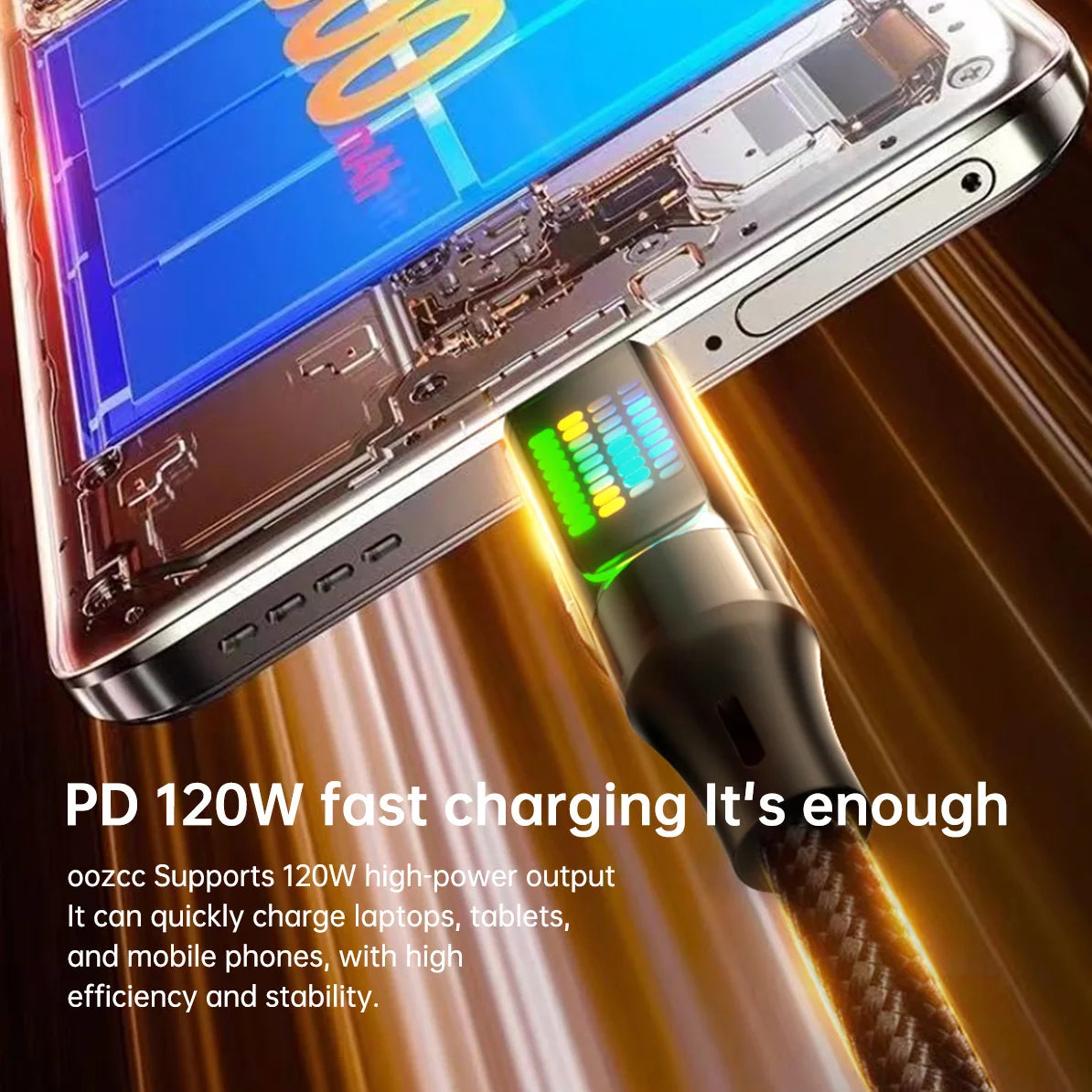 OOZCC High-Speed 120W USB-C Charging Cable