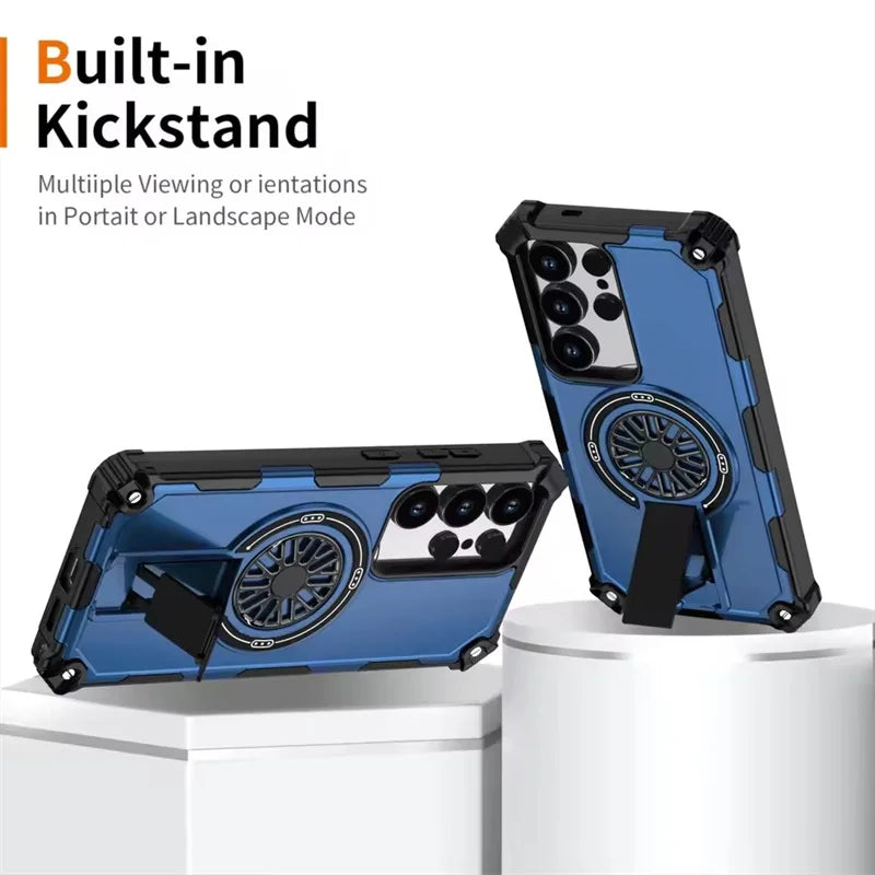 Military Armor Magnetic Case with Kickstand for Galaxy S26 Series
