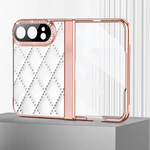 Quilted Leather Hinge Protection Case with Full-Perimeter Metal Frame for iPhone Duo