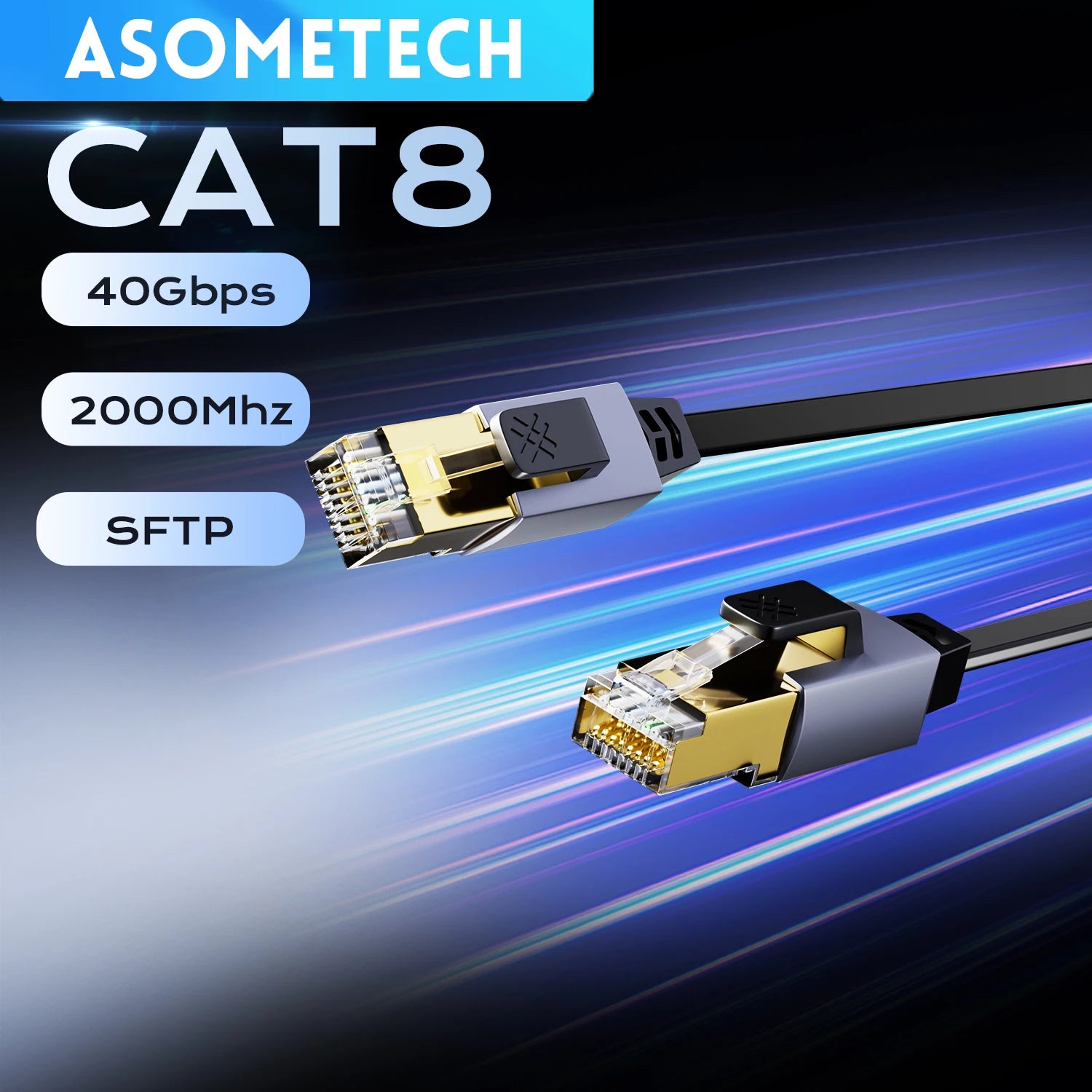 ASOMETECH CAT8 High-Speed Ethernet Cable