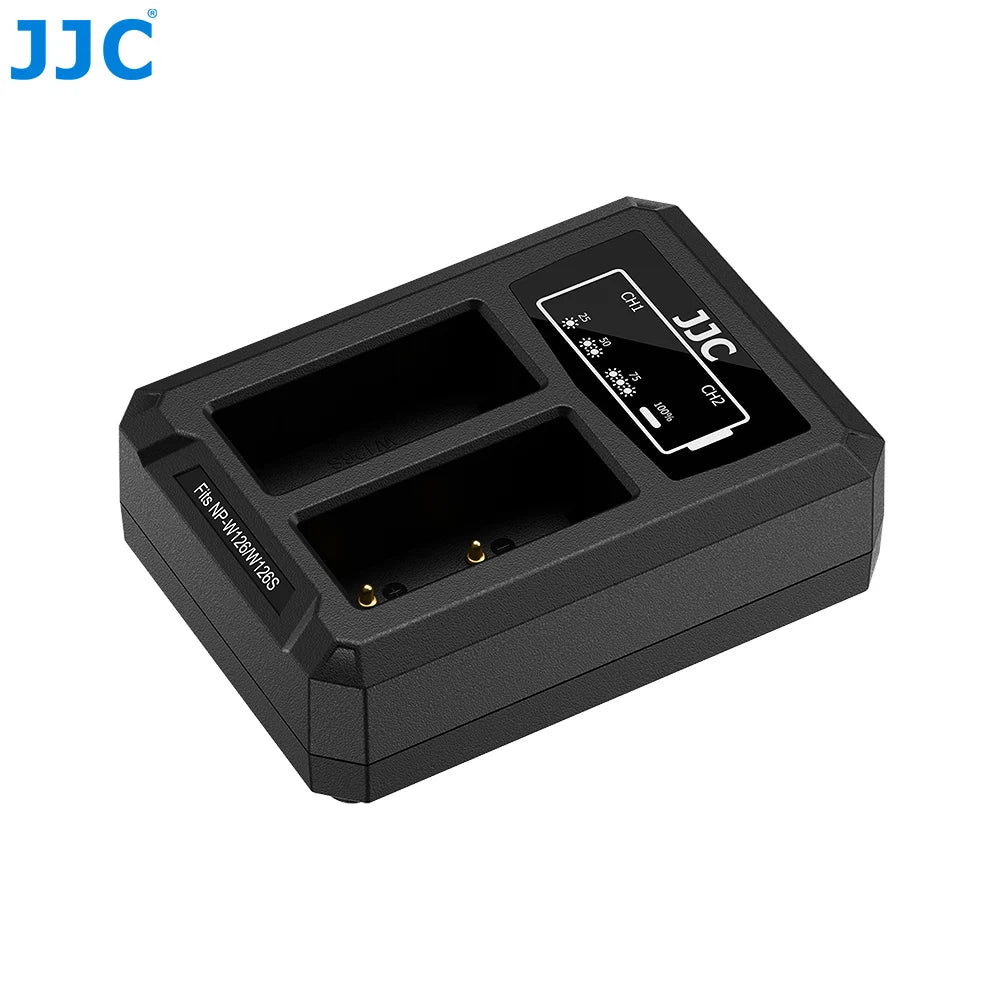 JJC B-NPW126S Dual Battery Charger Compatible with Fujifilm X-T and X100 Series Cameras