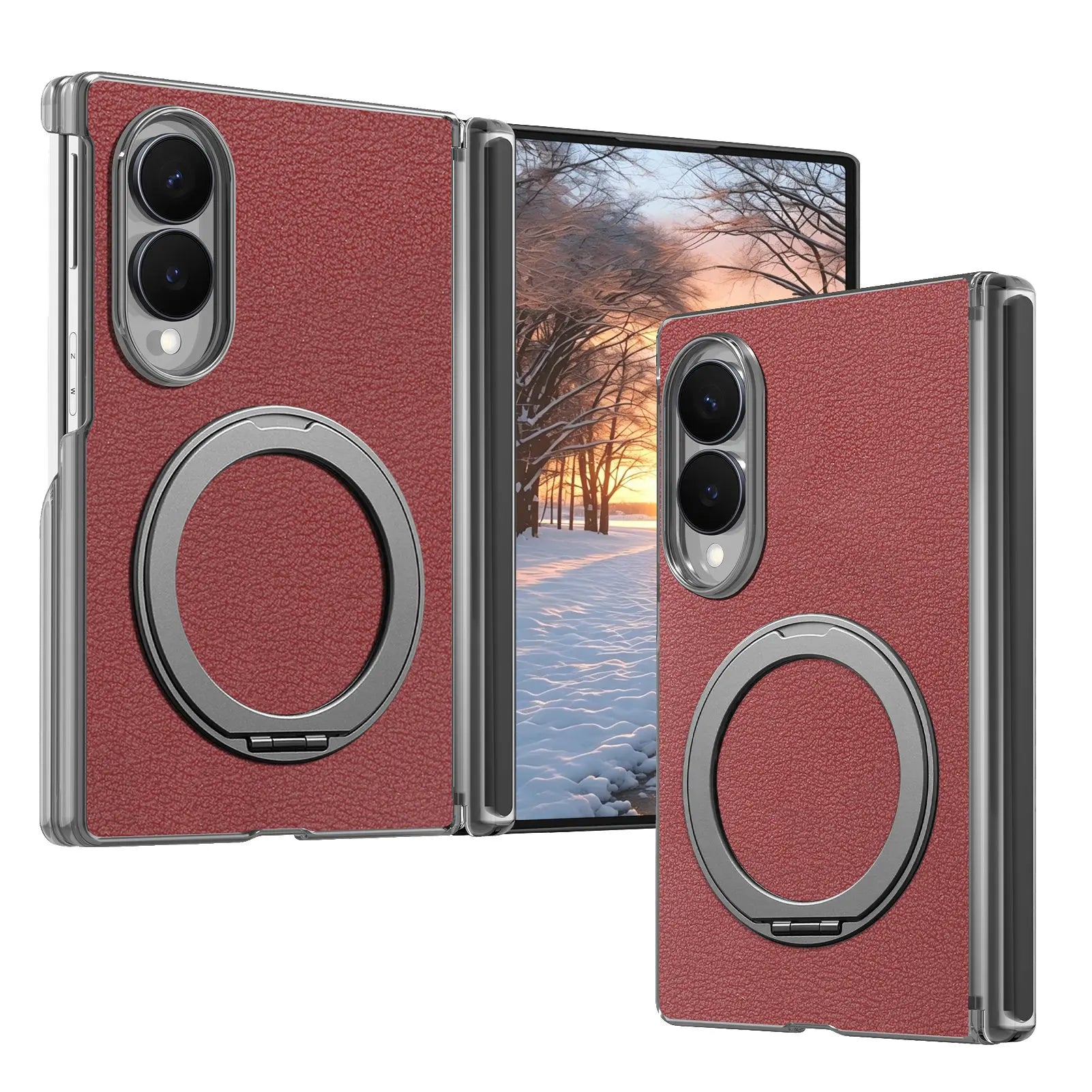 Premium Magnetic Leather Case with Central Hinge Protection for Samsung Galaxy Z Fold 8
