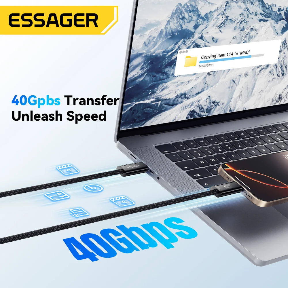 Essager 240W Thunderbolt 4.0 USB Type-C Cable