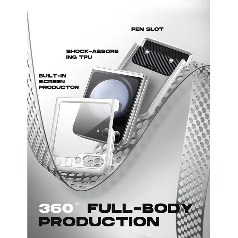Full-Body Rugged Case with Built-in Screen Protector for Samsung Galaxy Z Flip 5