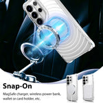 Anti-Yellowing Transparent Magnetic Case with Water Ripple Texture for Samsung Galaxy S24 Ultra