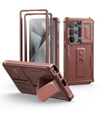 Military-Grade Protection Rugged Case with Camera Cover & Built-In Screen Protector for Samsung Galaxy S25 Ultra