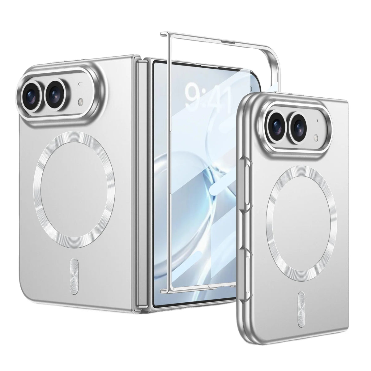 Shockproof Matte MagSafe Case with Integrated Screen Film for iPhone Duo