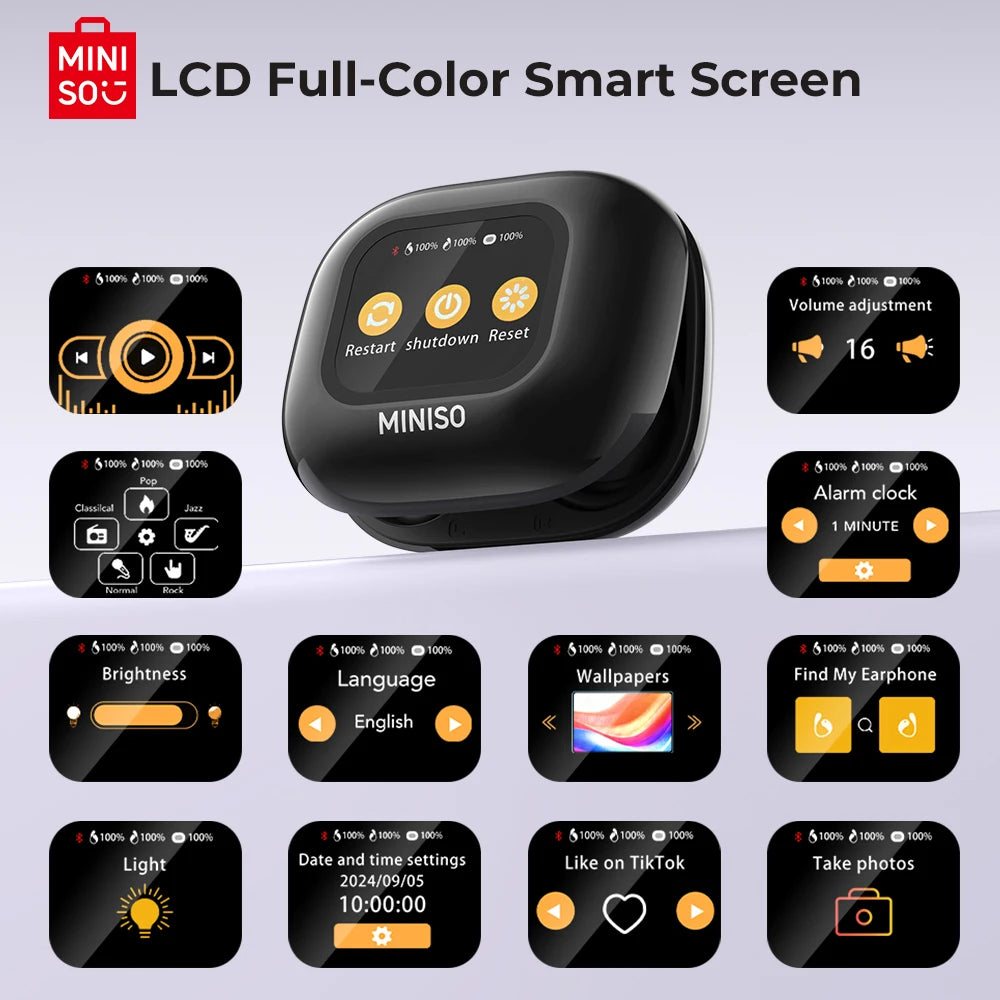 MINISO M95 Sports Open-Back Bluetooth Earphones with Touch Color Display