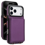 Premium Leather Crossbody Wallet Case with Card Holder & Kickstand for iPhone 17 Series