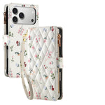 Embossed Leather Crossbody Wallet Case with Zipper Card Slot for iPhone 17 Series
