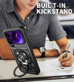 Xiaomi 17 Series Magnetic Armor Case with 360° Rotating Stand Bracket