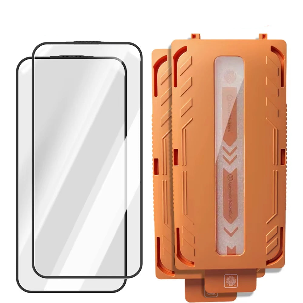 HD Clear Tempered Glass Film with Easy Install Tool for iPhone 17 Series
