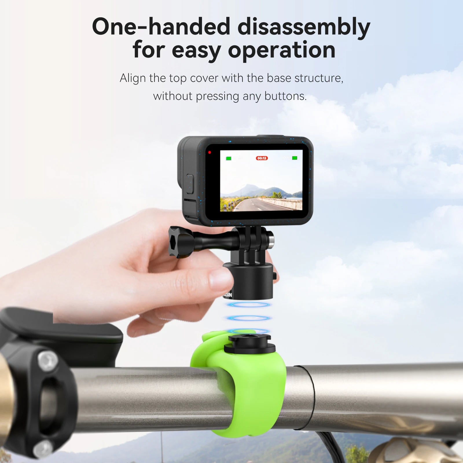 TELESIN Quick Release Silicone Adjustable Mini Bracket for Action Cameras