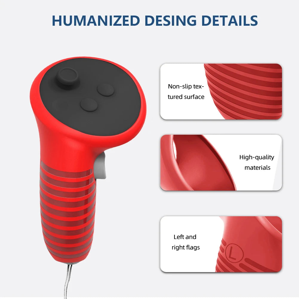 1 Pair Silicone Controller Grip Covers for Meta Quest 3