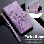 iPhone 15 Series Leather Wallet Case with Wrist Strap & Kickstand