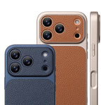 Luxury Lychee Texture Leather Case with Full Camera Protection for iPhone 17 Series
