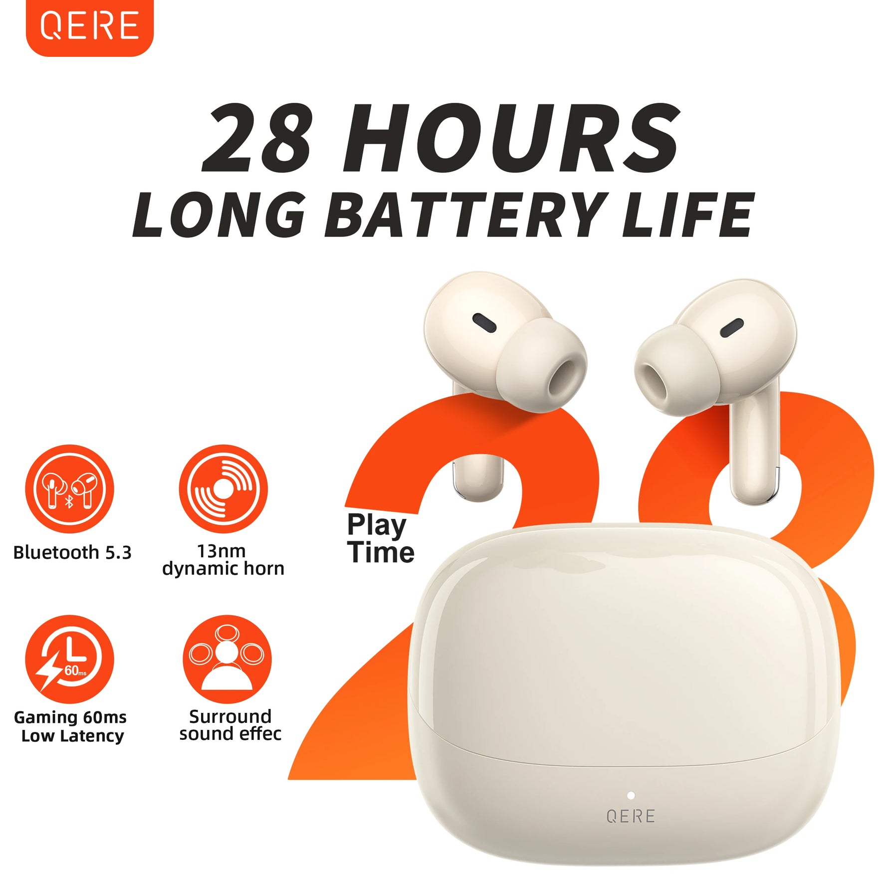 QERE E38 Bluetooth 5.3 Wireless Earphones