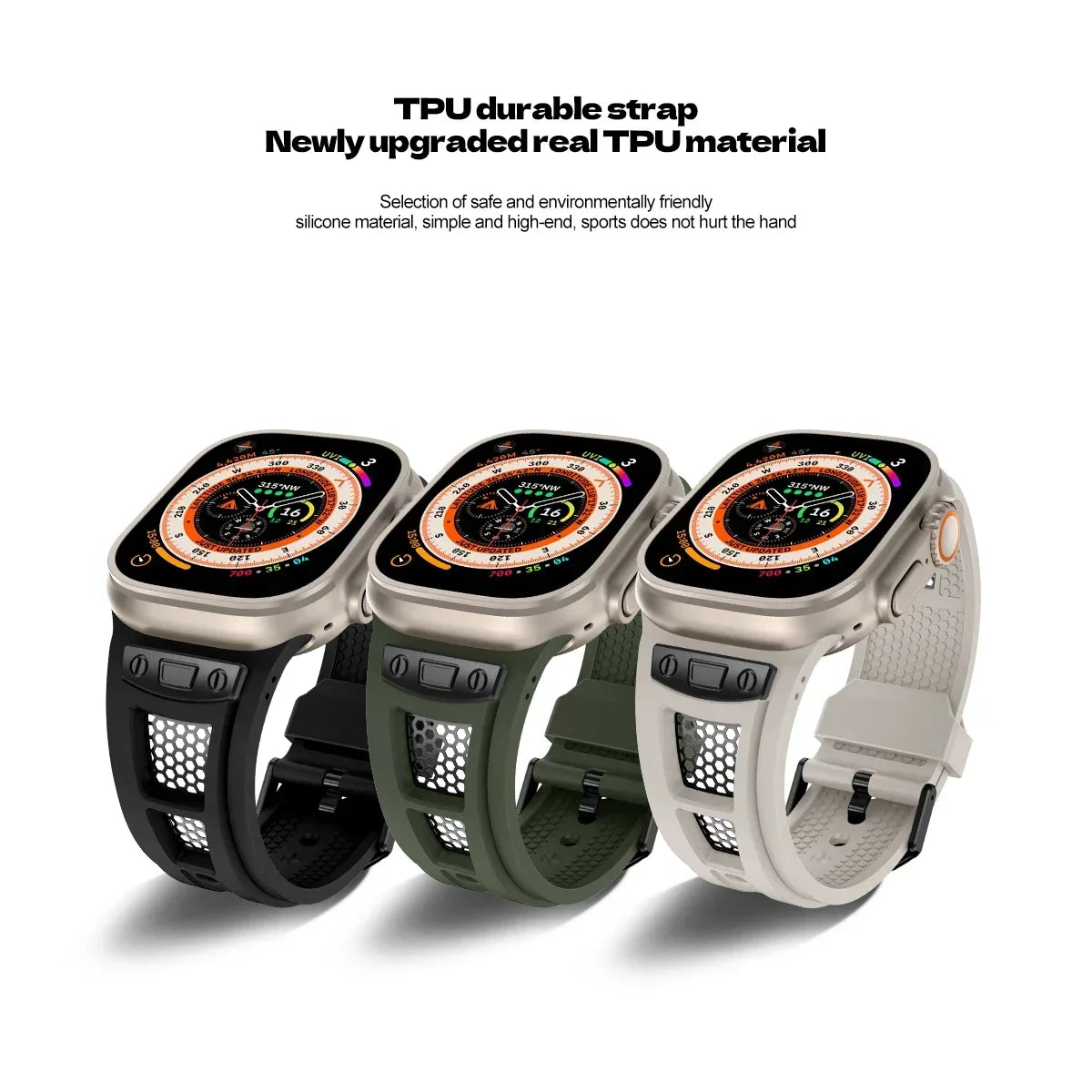 Perforated Mesh Sport Strap with Quick-Release Connector for Apple Watch