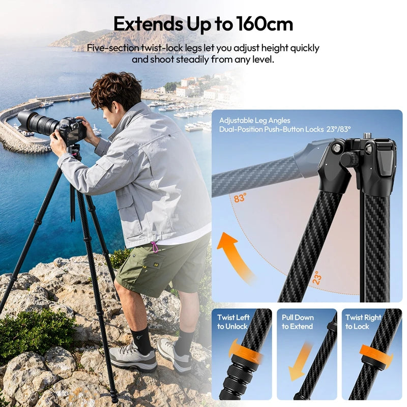 Ulanzi TZ01 Lightweight Carbon Fiber Tripod