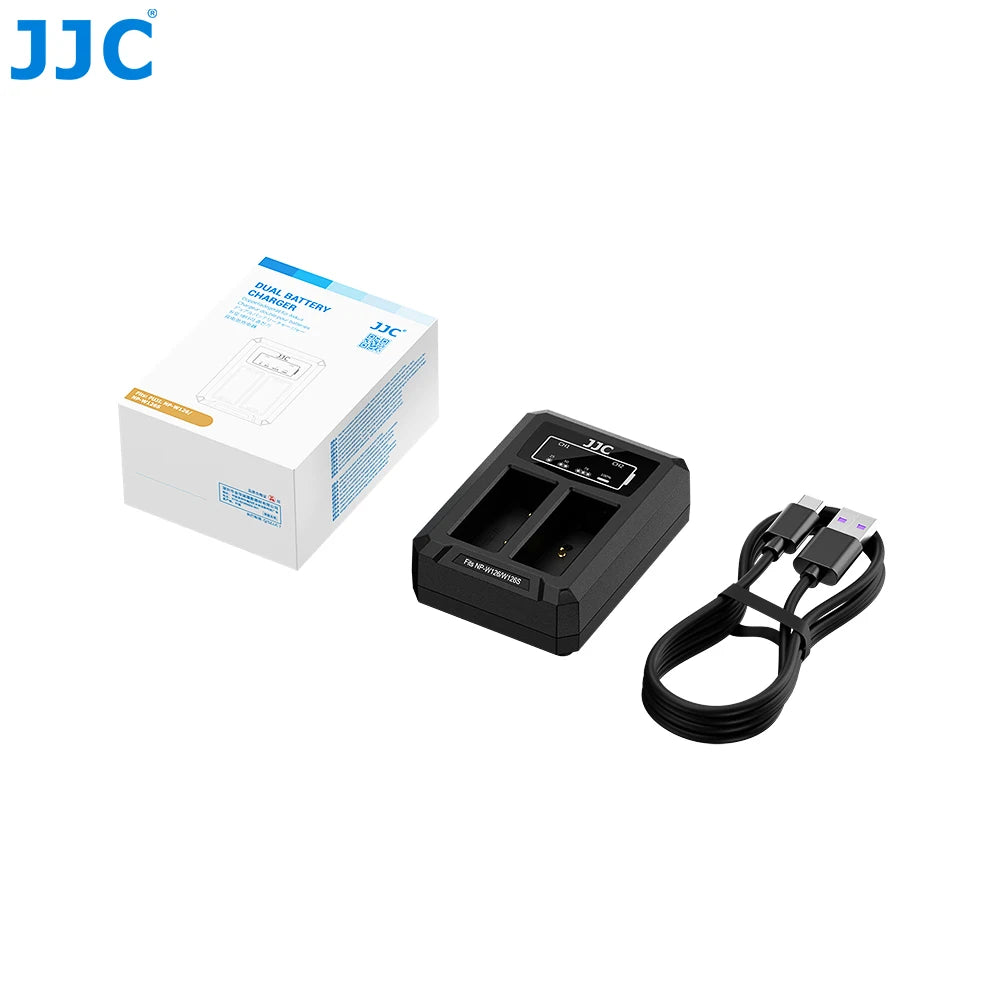 JJC B-NPW126S Dual Battery Charger Compatible with Fujifilm X-T and X100 Series Cameras