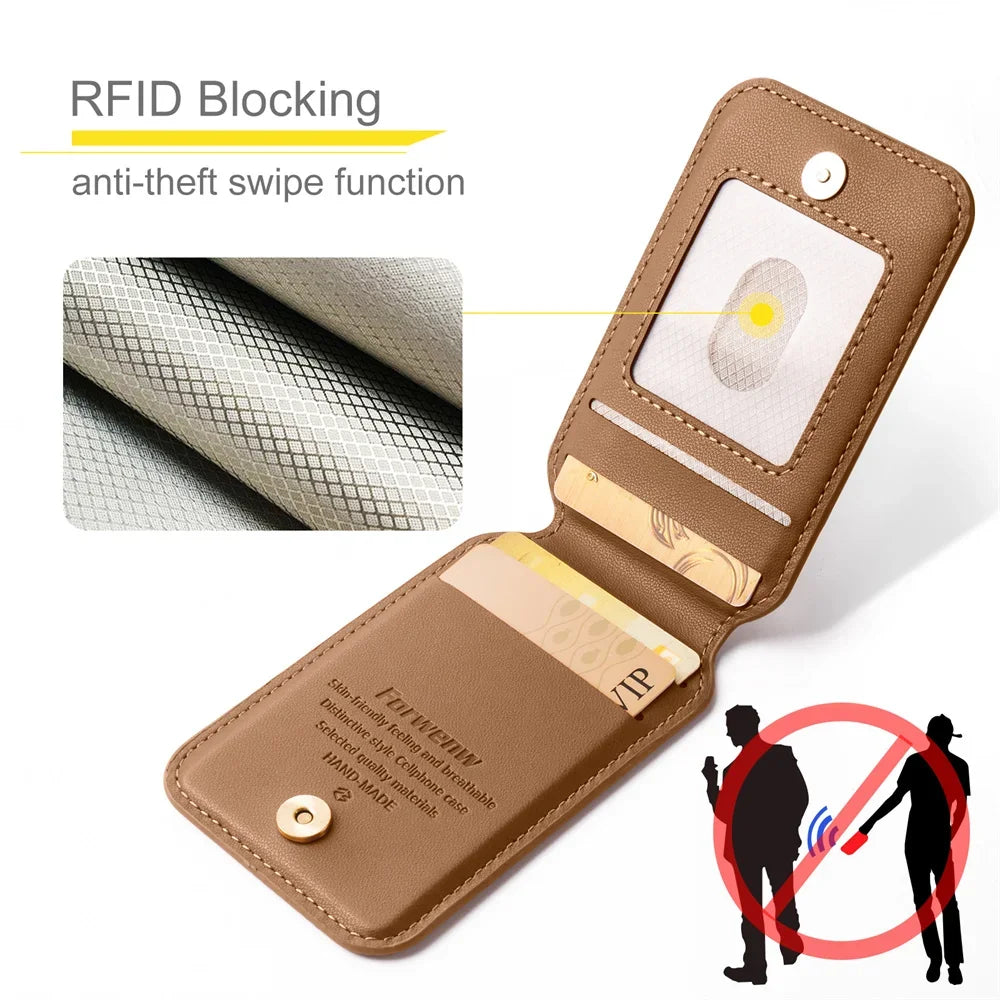 Google Pixel 9 Series PU Leather Magnetic Case with RFID Card Holder