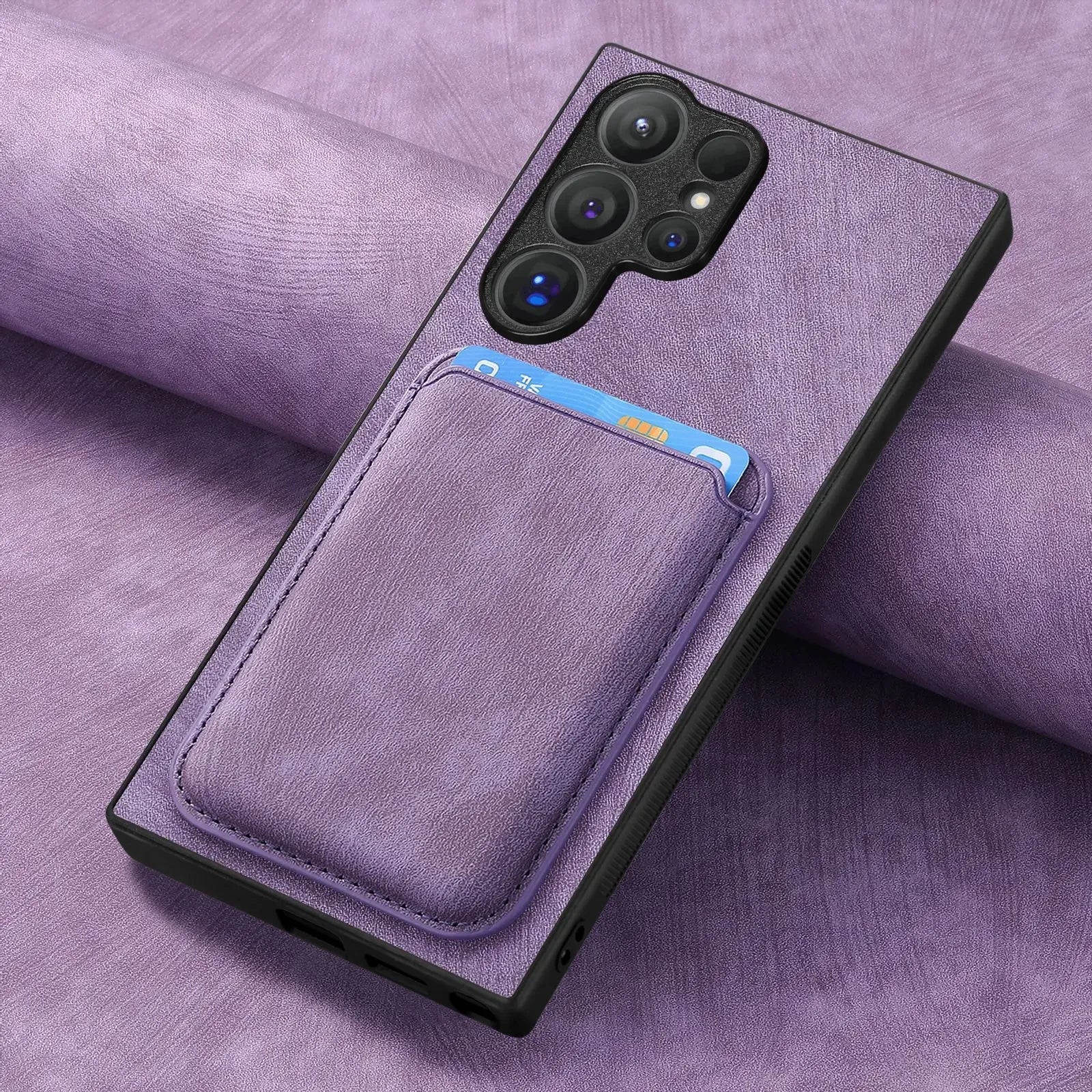 Luxury PU Leather Magnetic Card Slot Wallet Cover for Samsung Galaxy S24 Series