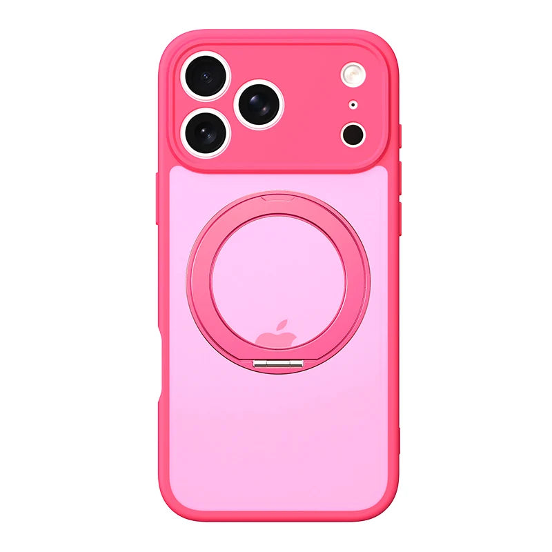 Translucent MagSafe Case with 360° Rotating Ring Stand for iPhone 17 Series