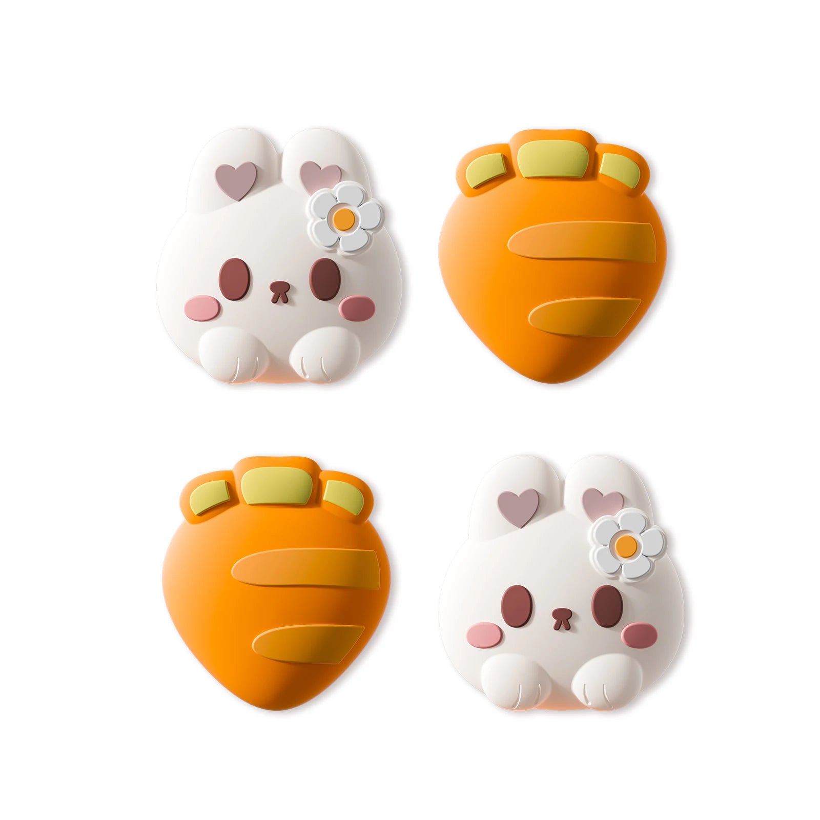 Cute Bunny Carrot Thumb Stick Covers for Nintendo Switch 2 Controllers