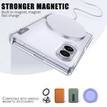 Transparent Shockproof Hinge Protection Case with Magnetic Ring Stand Compatibility for Samsung Galaxy Z Fold 8