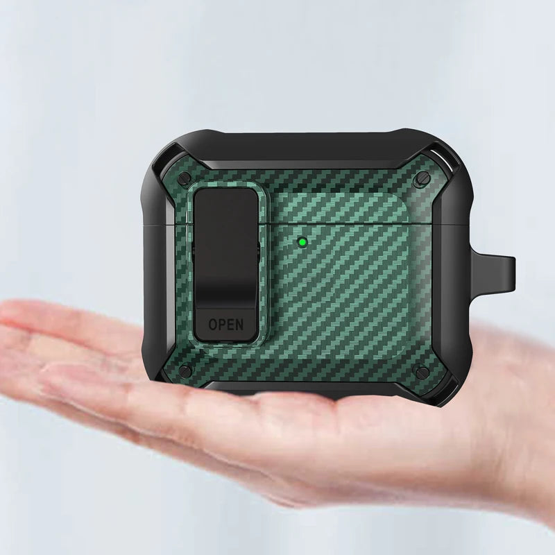 Luxury Carbon Fiber Texture Earphone Case for AirPods 4