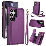 Crossbody Leather Flip Wallet Case for Samsung Galaxy S25 Series
