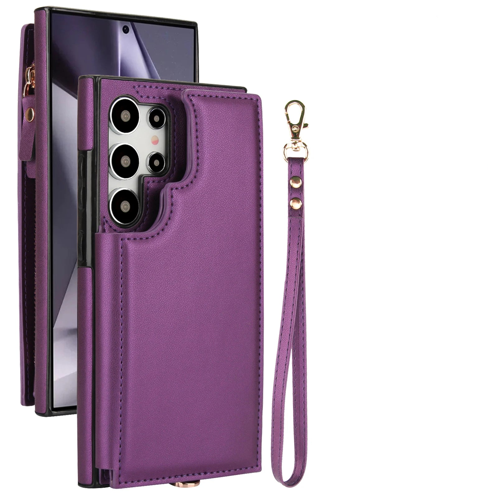 Crossbody Leather Flip Wallet Case for Samsung Galaxy S24 Series