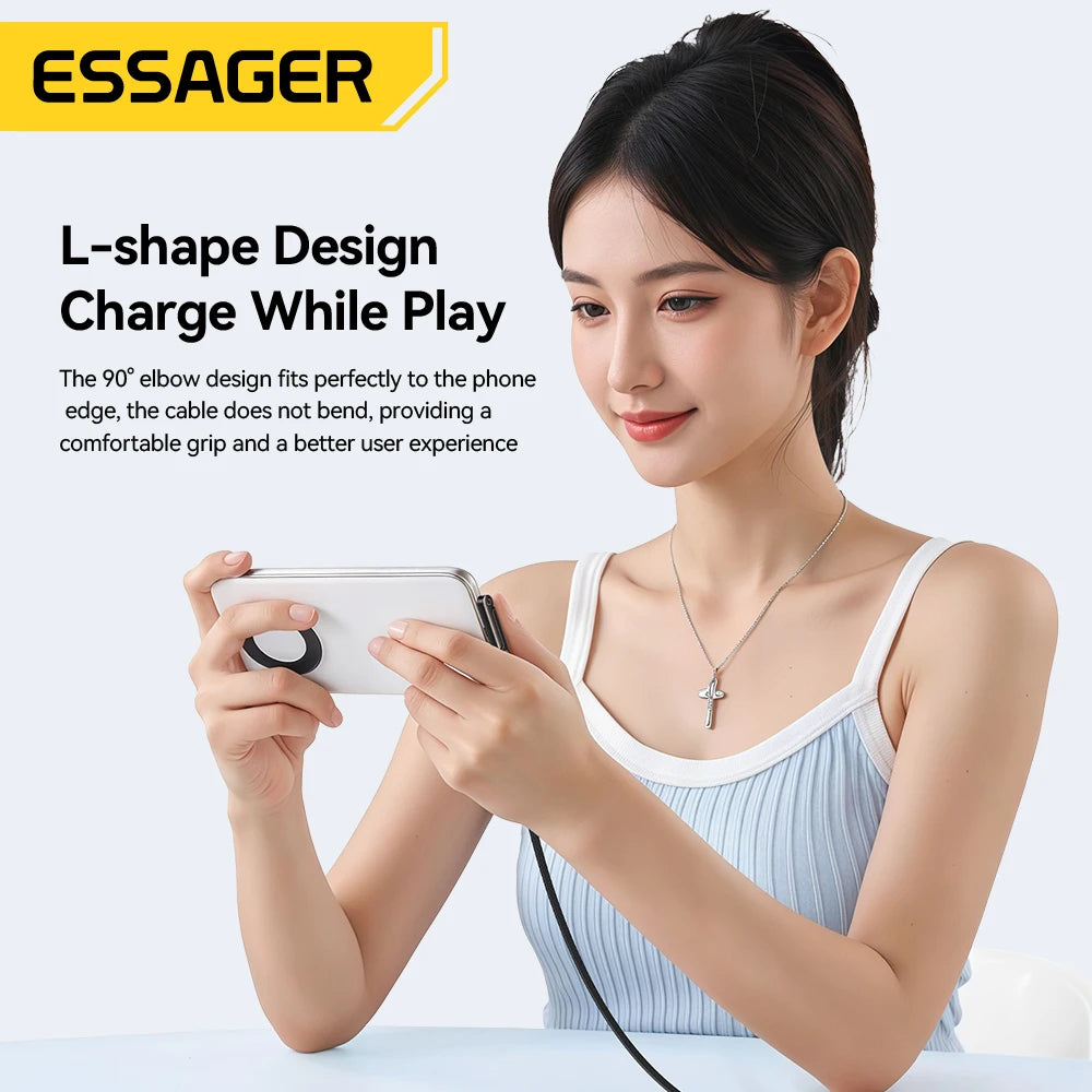 Essager 100W USB-C PD Charging Cable With Integrated Foldable Phone Stand