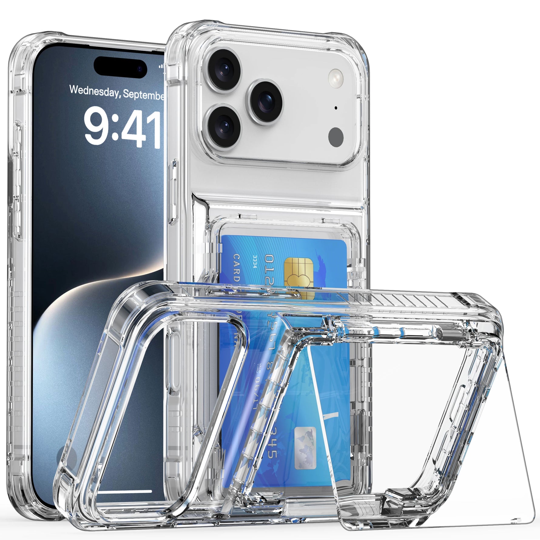 Anti-Yellow Transparent Wallet Case for iPhone 17 Series