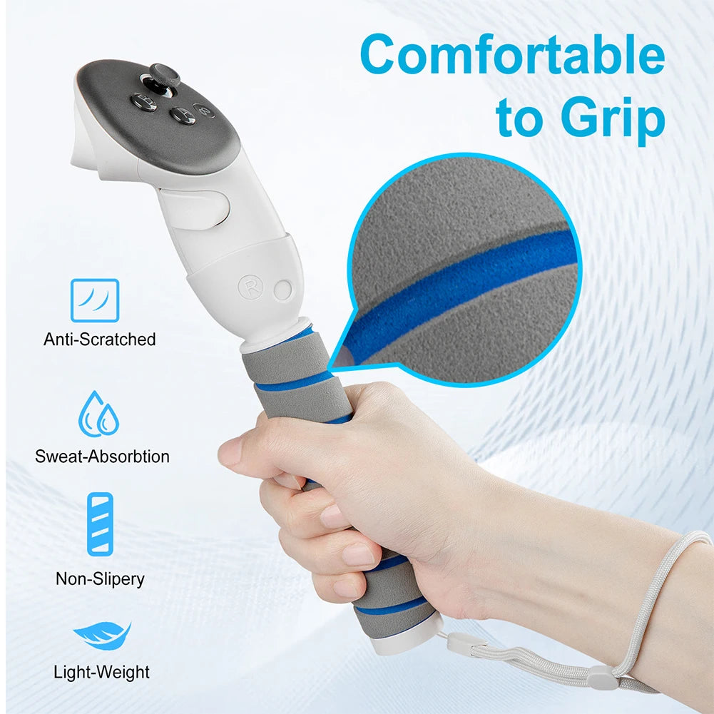 Dual Handle Controller Extension Grips for Meta Quest 3/3S