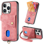 Shockproof Leather Wallet Case with Kickstand & Card Holder for iPhone 16 Series