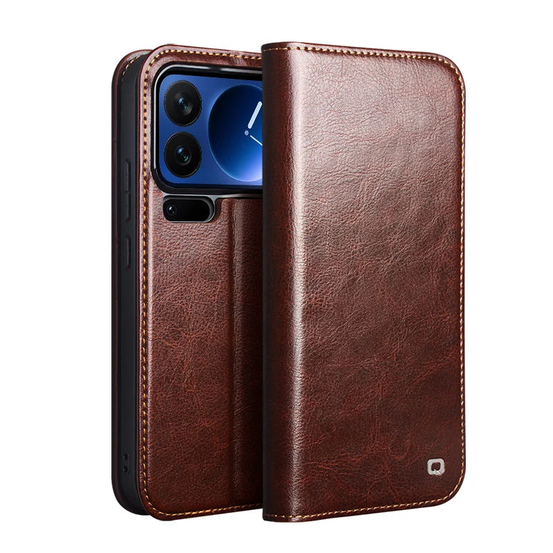 Business Leather Flip Phone Case With Card Slots for Xiaomi 17 Series