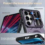 Dual-Layer Shockproof Case with Sliding Lens Window for Samsung Galaxy S25 Ultra