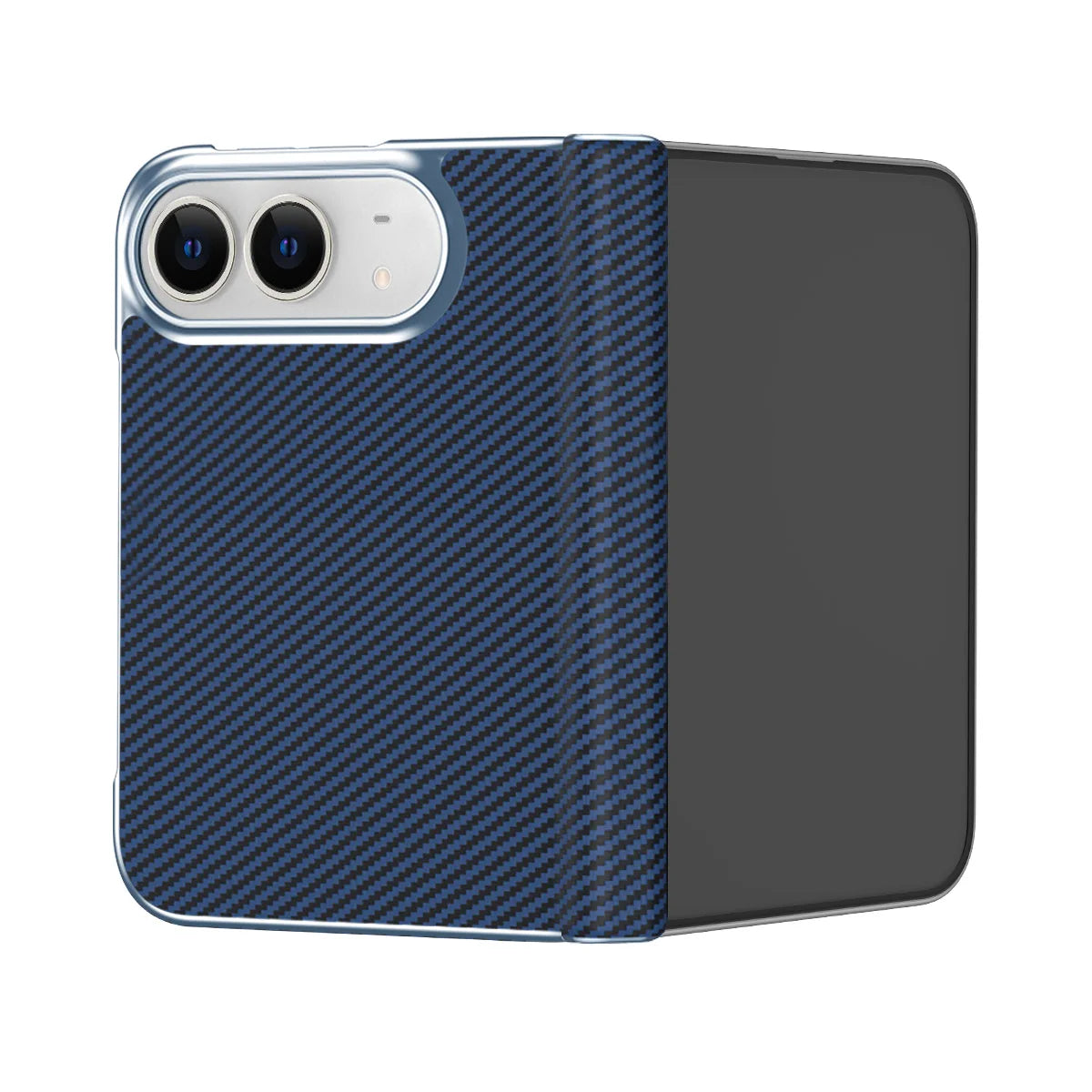 Carbon Fiber Texture Case with Hinge Protection for iPhone Duo