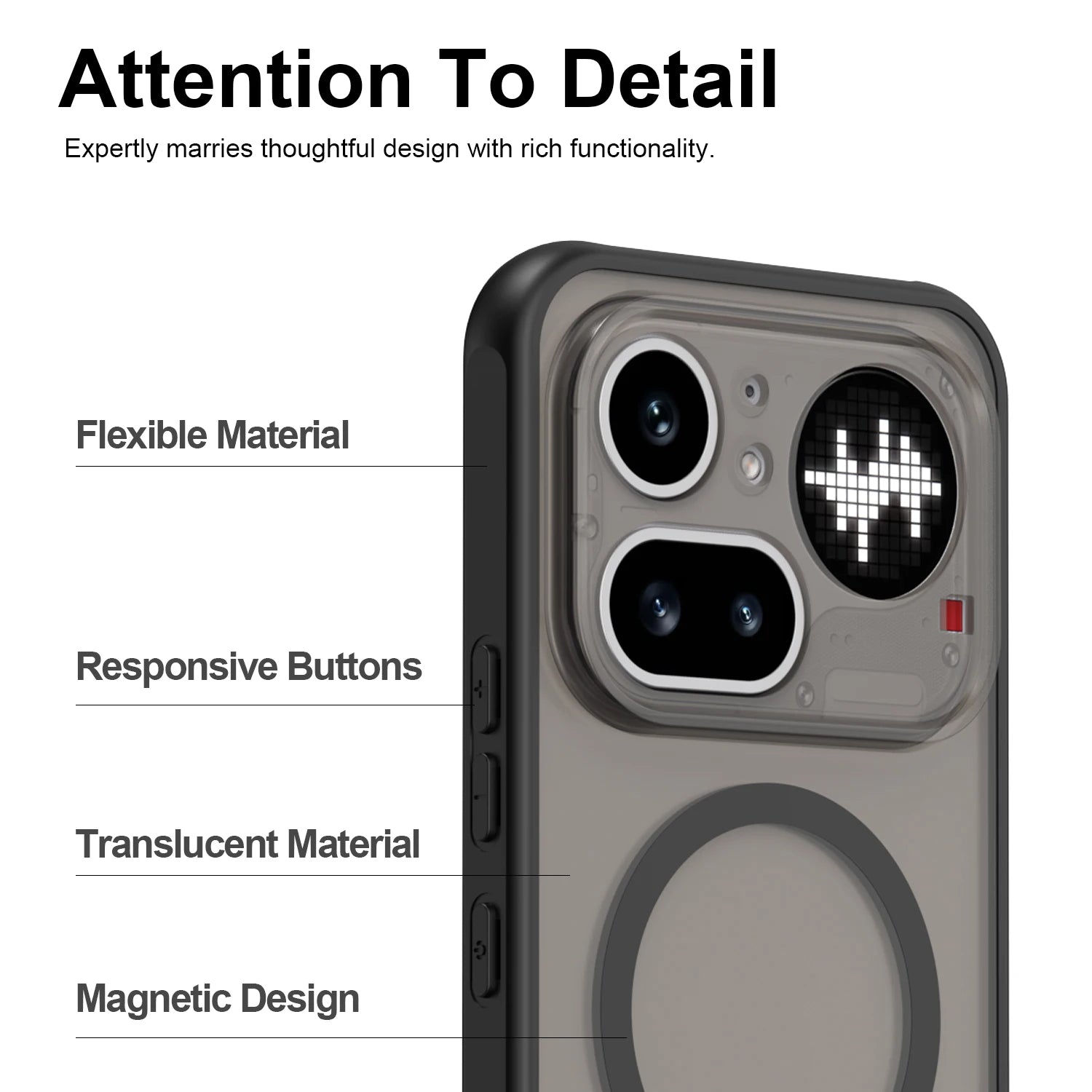 Shockproof Translucent Case For Nothing Phone 4a Pro