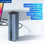 ACASIS Dual-Bay M.2 NVMe SSD Case with Cooling Fan and Clone Mode