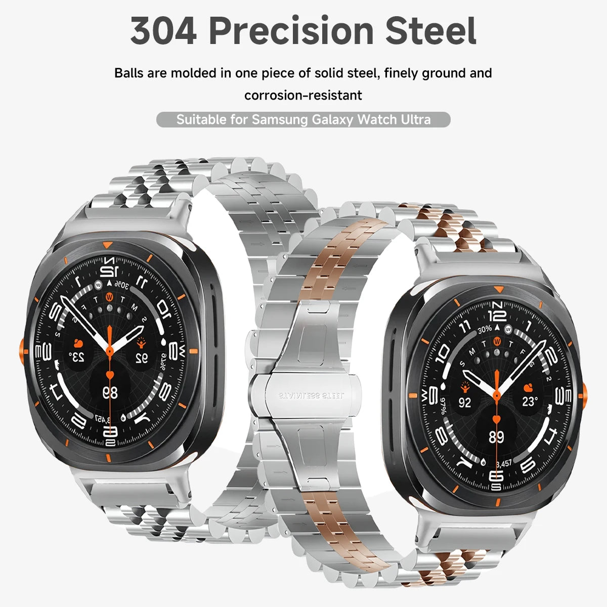 Quick Fit Stainless Steel Strap for Samsung Galaxy Watch Ultra