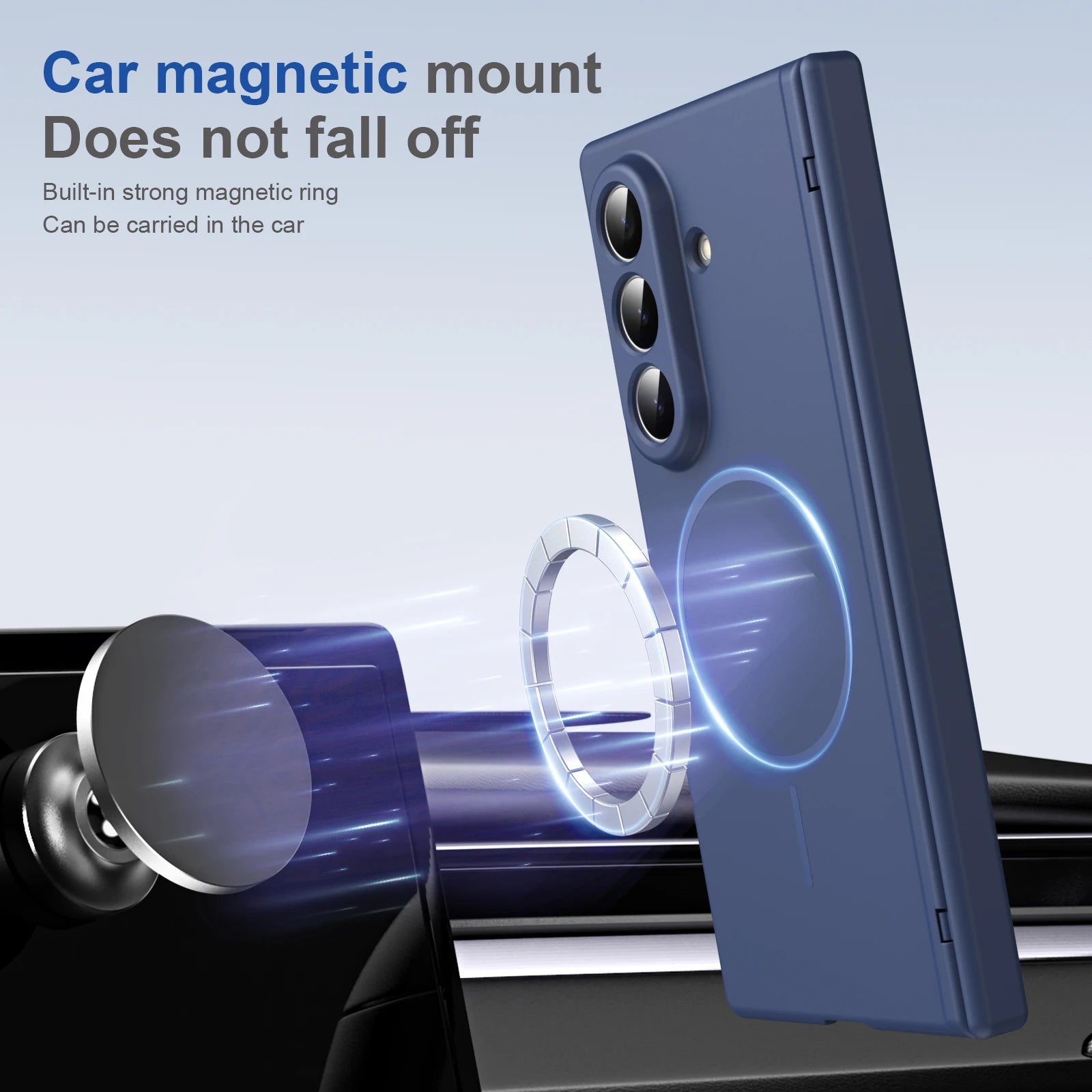 Durable Magnetic Frosted Case with Hinge Protection for Samsung Galaxy Z Fold 7