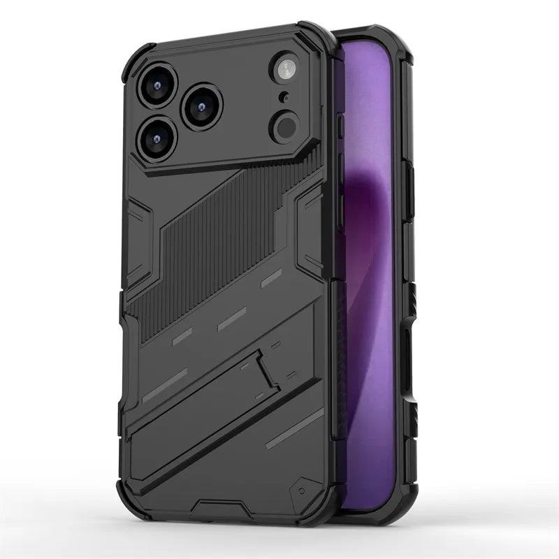 iPhone 17 Series Punk Style Bumper Shield Protective Case with Holder
