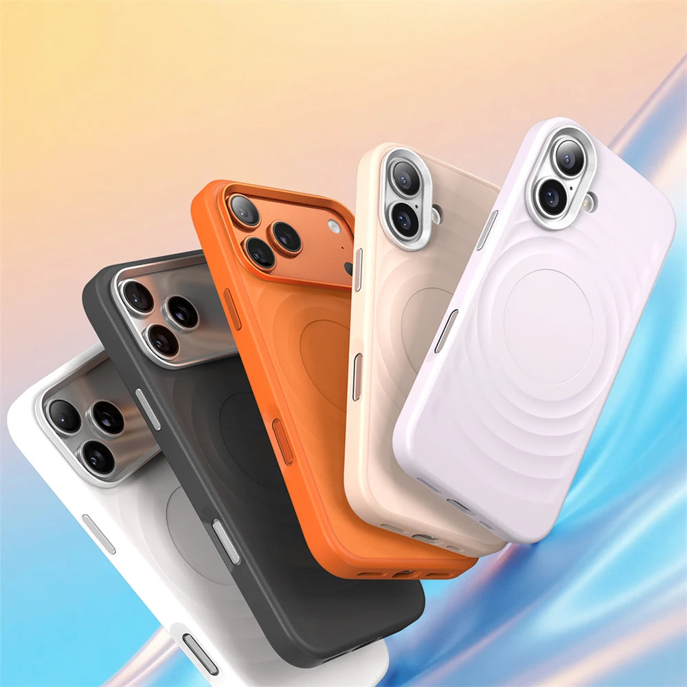 Water Ripple Design Protective MagSafe Case for iPhone 17 Series
