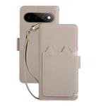 Leather Flip Case with Makeup Mirror for Google Pixel 9 Series