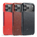 Textured Leather Flip Case with Raised Camera Ring for iPhone 18 Series