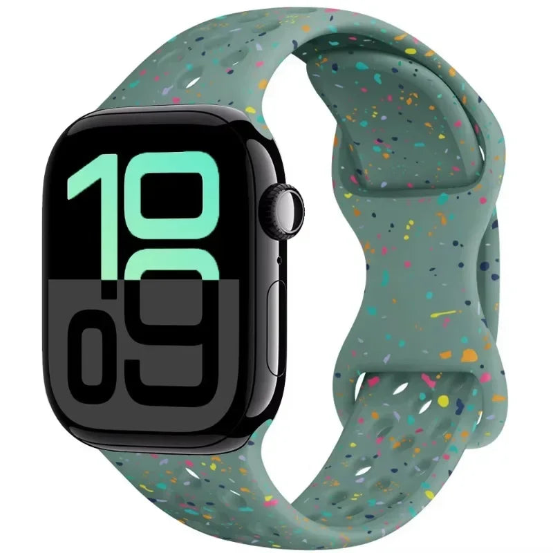 Breathable Silicone Band with Perforated Ventilation for Apple Watch